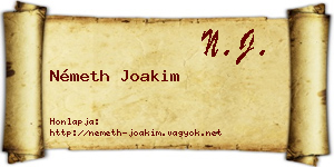 Németh Joakim névjegykártya